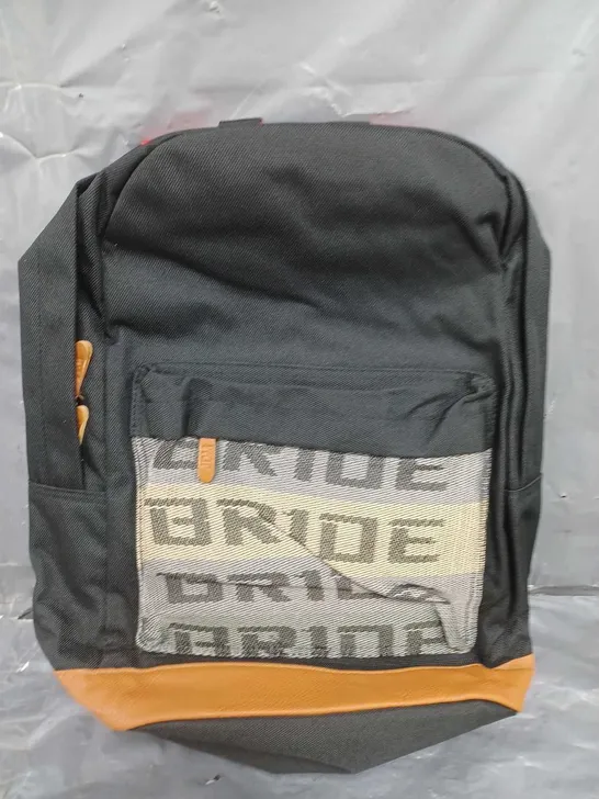 BRIDE RUCKSACK IN BLACK/BROWN WITH RED STRAPS