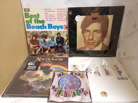 LOT OF APPROXIMATELY 10 ASSORTED VINYL RECORDS, TO INCLUDE RAINBOW, THE BEACH BOYS, LEONARD COHEN, ETC