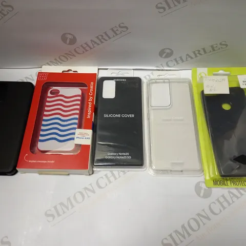 BOX OF APPROXIMATELY 60 ASSORTED PHONE CASES FOR VARIOUS BRANDS TO INCLUDE IPHONE 4, GALAXY S21, HUAWEI P SMART ETC