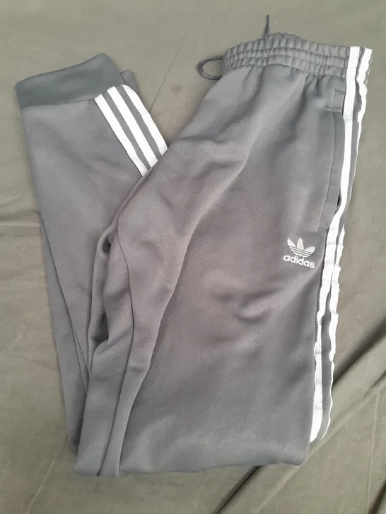 ADIDAS STRIPED JOGGERS IN GREY - UK M