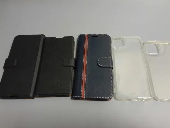 LOT OF 5 ASSORTED PHONE CASES TO INCLUDE CLEAR VIEW AND FOLIO