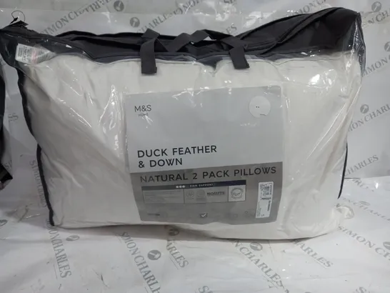 M&S DUCK FEATHER & DOWN 2 PACK PILLOWS