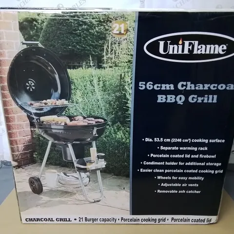 BOXED UNIFLAME 56CM CHARCOAL BBQ GRILL