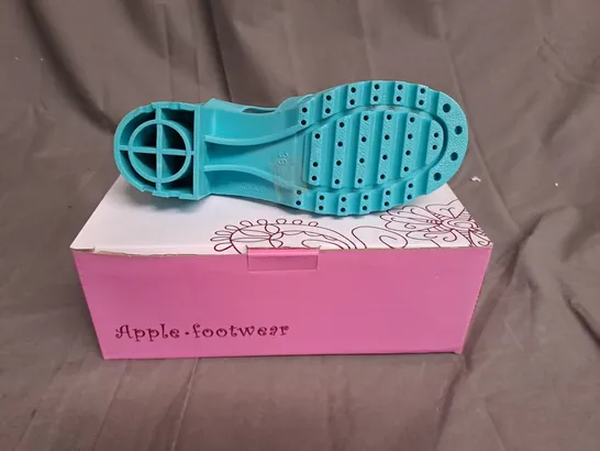 BOXED LOT OF 11 PAIRS OF APPLE FOOTWEAR LADIES SANDALS. VARIOUS SIZES