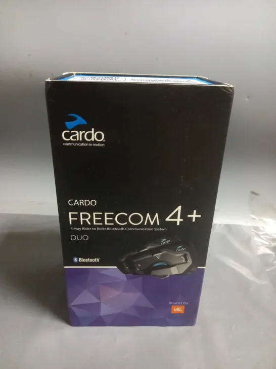 BOXED CARDO FREEDOM 4+ 4-WAY RIDER TO RIDER COMMUNICATION SYSTEM DUO (MISSING ONE)