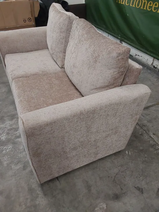 DESIGNER LAFLIN FABRIC UPHOLSTERED 3 SEATER SOFA 