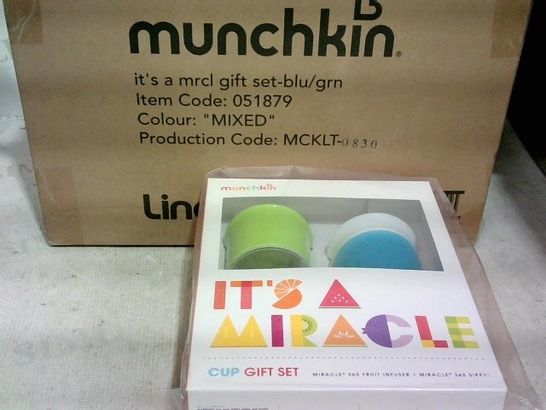 BRAND NEW - MUNCHKIN BLUE/GREEN CUP GIFT SET - BOX OF 6