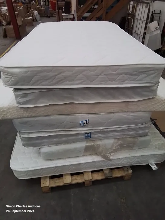 PALLET CONTAINING 7 MATTRESSES IN VARIOUS SIZES AND QUALITY