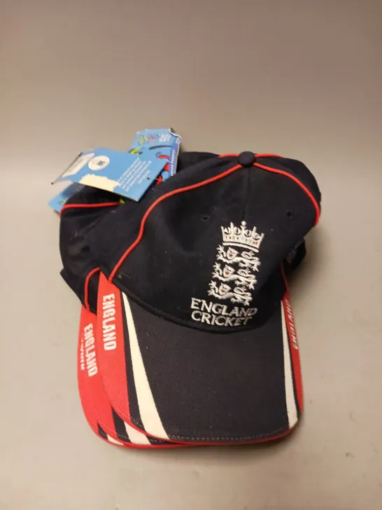 3 X ENGLAND CRICKET MENS TEAM BASEBALL CAPS 2005 WORLD CUP 