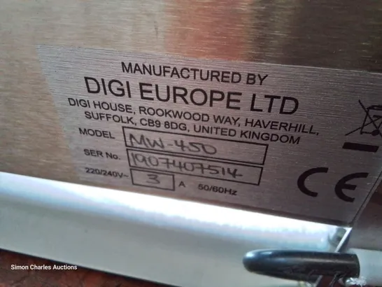 DIGI EUROPE COUNTERTOP TRAY WRAPPING MACHINE - STAINLESS STEEL - MODEL MW450 - 240V