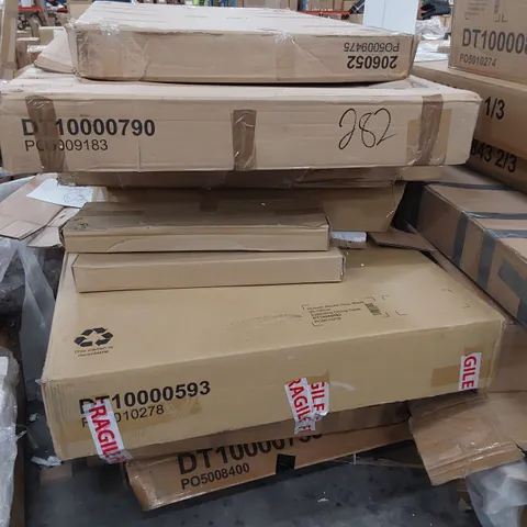 PALLET OF ASSORTED BOXED DINING TABLE PARTS 