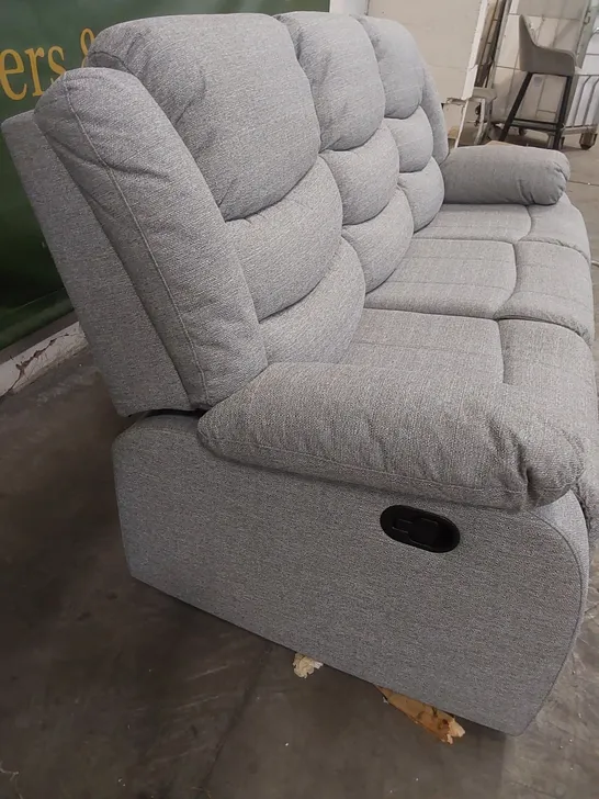 SORRENTO 3-SEATER LIGHT GREY FABRIC UPHOLSTERED MANUAL RECLINER SOFA