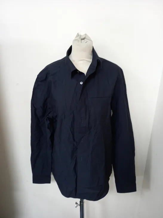 COS ORGANIC COTTON REGULAR NAVY SUIT SHIRT 