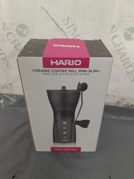 BOXED HARIO CERAMIC COFFEE MILL MINI-SLIM+