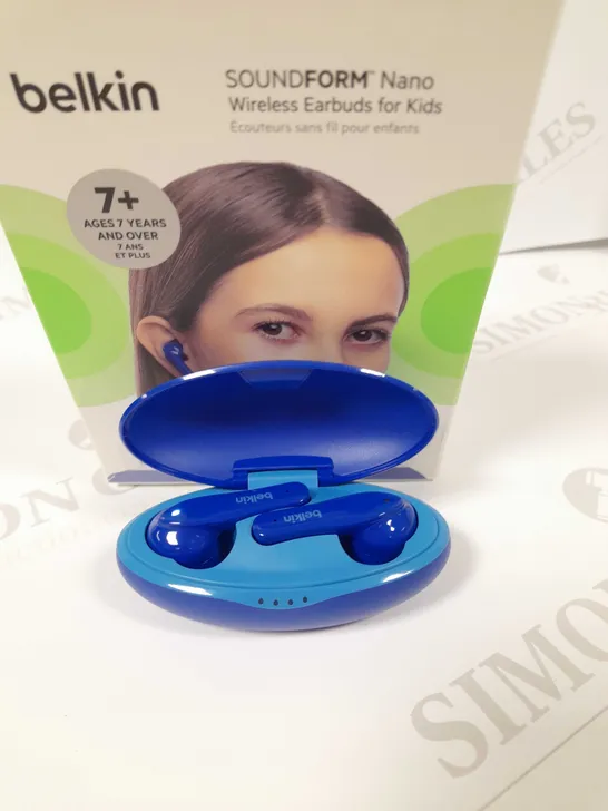 BOXED BELKIN SOUNDFORM NANO WIRELESS EARBUDS FOR KIDS