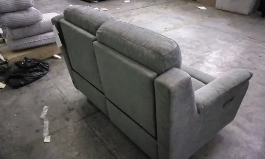 QUALITY DESIGNER GREY FABRIC 2 SEATER ELECTRIC RECLINER