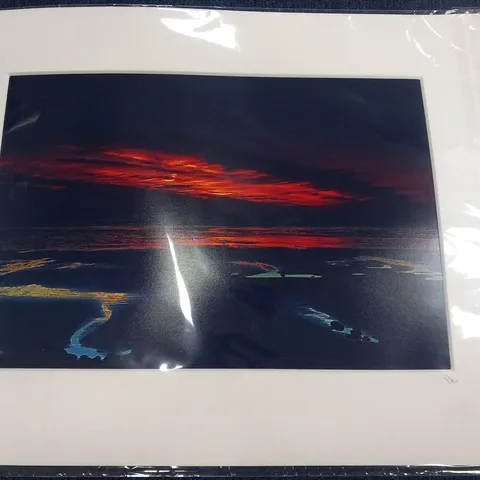 PETE MOYES MOUNTED PHOTOGRAGRAPH 'A FIRE IN THE SKY' SIGNED