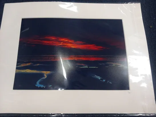 PETE MOYES MOUNTED PHOTOGRAGRAPH 'A FIRE IN THE SKY' SIGNED