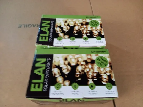 LOT OF 2 ELAN WARM 200 LEDS 20M SOLAR FAIRY LIGHTS