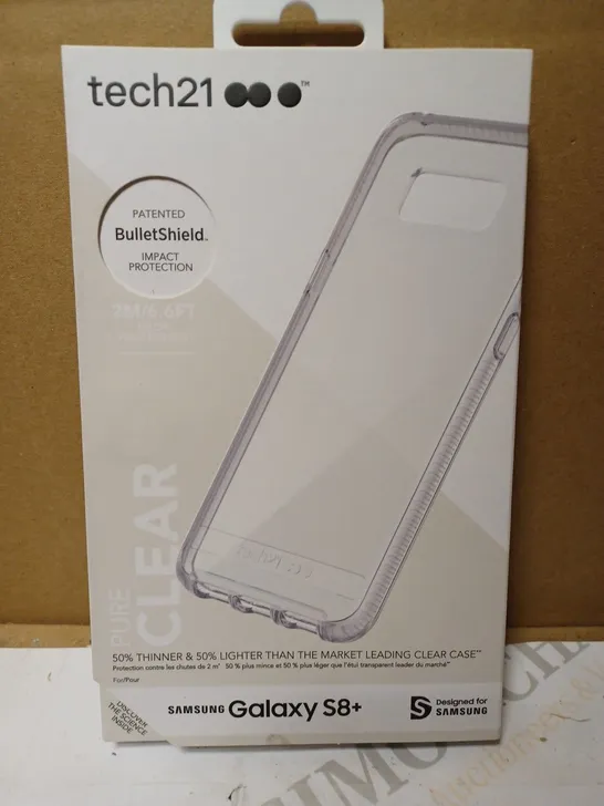 LOT OF APPROX. 72 BRAND NEW BOXED TECH 21 T21-5603 PURE CLEAR CASE COVER WITH BULLETSHIELD 2M DROP PROTECTION FOR SAMSUNG GALAXY S8+ 