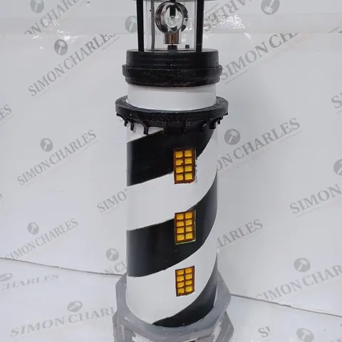 BOXED GARDEN REFLECTIONS SOLAR LED LIGHTHOUSE 50CM, BLACK