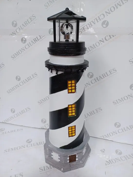 BOXED GARDEN REFLECTIONS SOLAR LED LIGHTHOUSE 50CM, BLACK