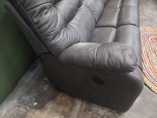QUALITY BRITISH DESIGNER G PLAN WEXCOMBE POWER RECLINING THREE SEATER SOFA REGENT CHARCOAL LEATHER