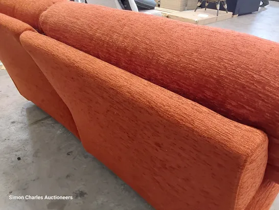 QUALITY BRITISH DESIGNER G PLAN STRATFORD MANUAL RECLINING THREE SEATER SOFA BOUCLE TERRACOTTA FABRIC 