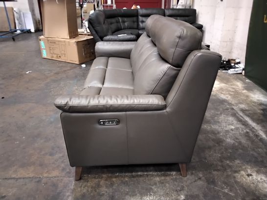 QUALITY 3 SEATER FAUX LEATHER BROWN/GREEN RECLINER SOFA