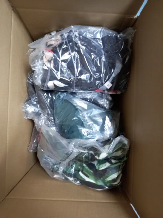 BOX OF ASSORTED CLOTHING ITEMS TO INCLUDE JUMPER - PANTS - SHIRT 