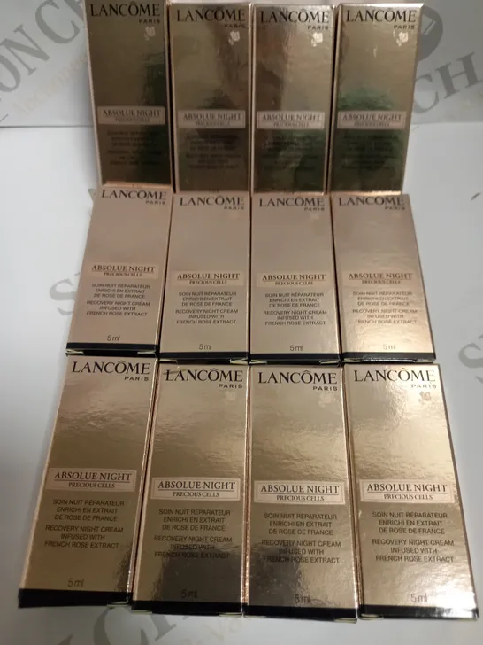 LOT OF 12 X 5ML LANCOME ABSOLUE NIGHT PRECIOUS CELLS RECOVERY NIGHT CREAM