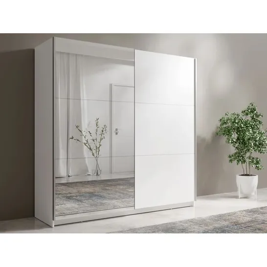 BOXED BLOCKUS 2 DOOR MANUFACTURED WOOD WARDROBE - WHITE (5 BOXES)