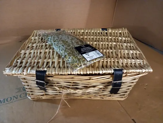 WICKER HAMPER BASKET - 42X27X20CM