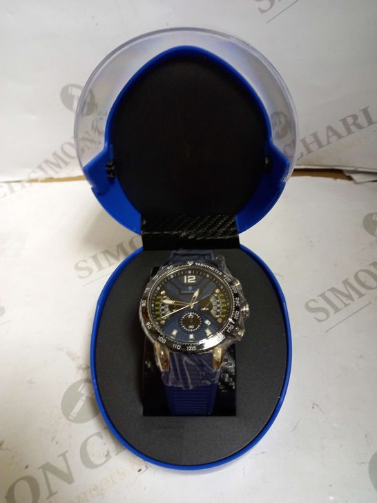 STOCKWELL NAVY CHRONOGRAPH TACHYMETER ACRYLIC STRAP SPORTS WRISTWATCH  RRP £550