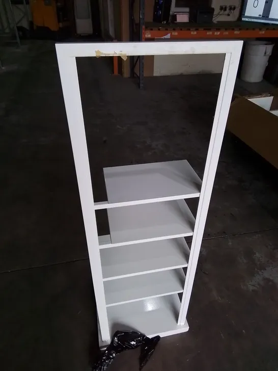 WHITE METAL 5 SHELF DISPLAY UNIT 