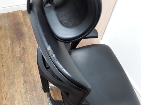 BLACK FAUX LEATHER ADJUSTABLE OFFICE CHAIR 