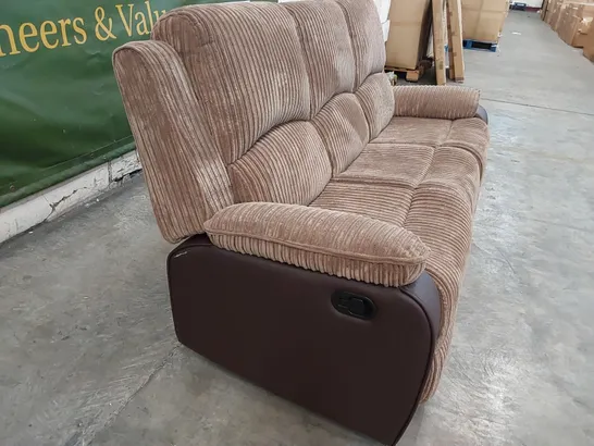 DESIGNER 3-SEATER RECLINER SOFA IN BROWN 