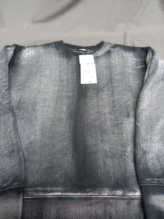 ZARA WASHED GREY SWEATSHIRT - EUR SMALL