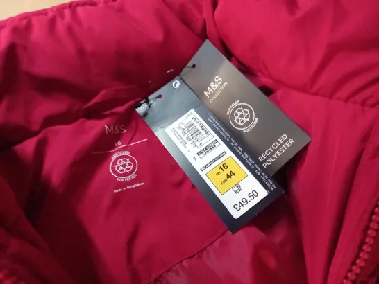 M&S COLLECTION THERMOWARMTH PADDED COAT IN RED - 16