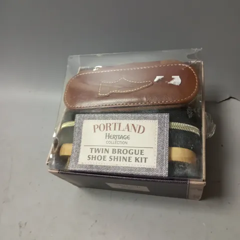 BOXED PORTLAND HERITAGE COLLECTION TWIN BROGUE SHOE SHINE KIT