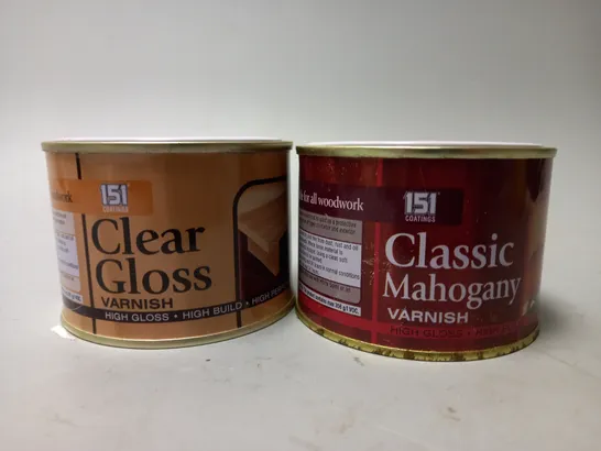 BOX OF APPROX 25 VARNISHES TO INCLUDE - 151 CLEAR GLOSS - CLASSIC MANOGANY 