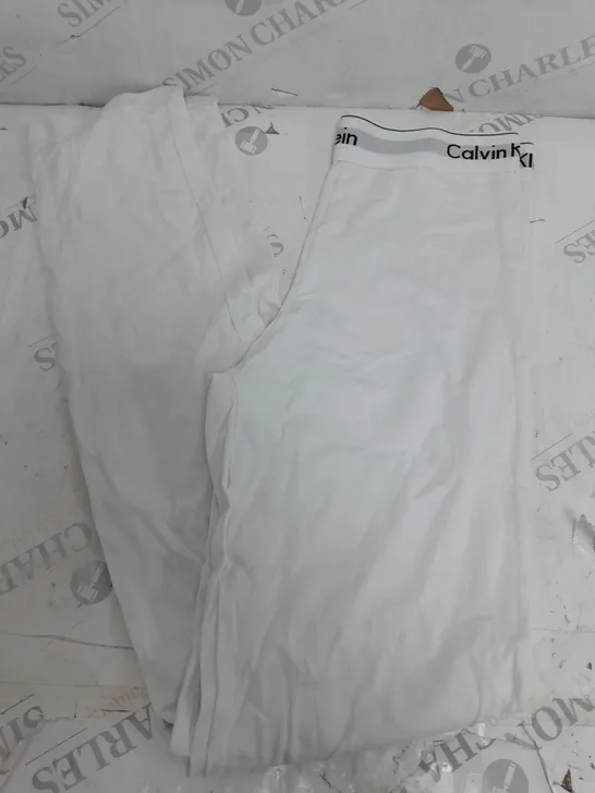 BOXED CALVIN KLEIN LEGGINGS AND CROP TOP DUO IN WHITE - MEDIUM