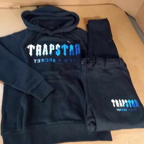 TRAPSTAR BLACK HOODIE AND JOGGERS - S