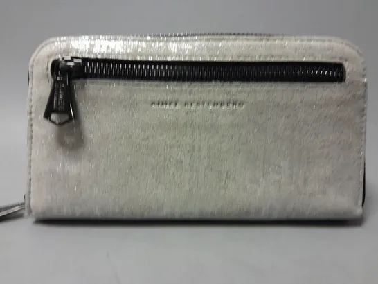 AIMEE KESTENBERG JESSE ZIP PURSE IN METALLIC GREY