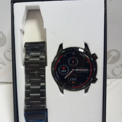 BOXED SMART WATCH WITH GREY METAL STRAP