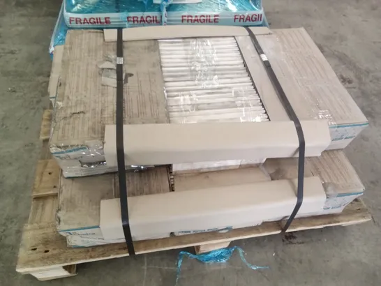 PALLET OF 352 METRO UNDERGROUND BEVELLED WHITE WALL TILES 200×100MM (7M²)