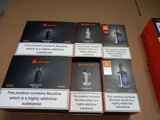 LOT OF APPROXIMATELY 30 ASSORTED VAPING ITEMS TO INCLUDE GEEK VAPE OBELISK, H4 AND AEGIS MAX DESIGNS