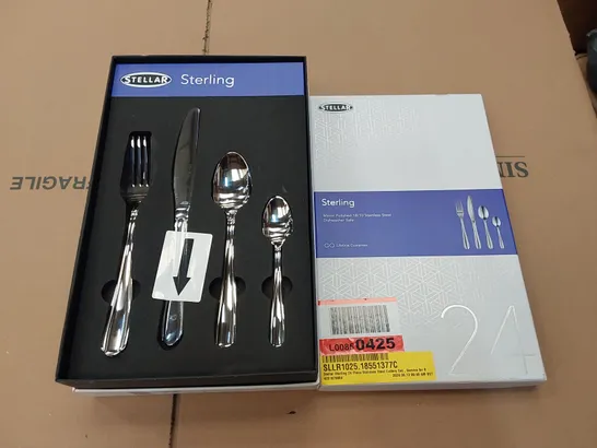 BOXED STELLAR STERLING 24 PIECE STAINLESS STEEL CUTLERY SET - SERVICE FOR 8 (1 BOX)