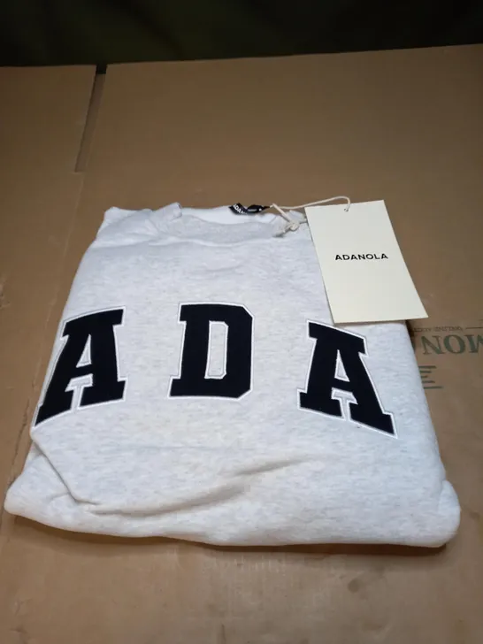 ADANOLA OVERSIZED LIGHT GREY SWEATSHIRT - S