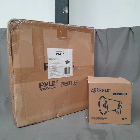 BOX OF APPROXIMATELY 5 ASSORTED ITEMS TO INCLUDE ACOUSTIC SOUND ISOLATION FOAM, INDOOR/OUTDOOR PA HORN SPEAKER, ETC - COLLECTION ONLY